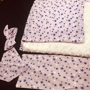 Bib bow tie for head and burp cloth